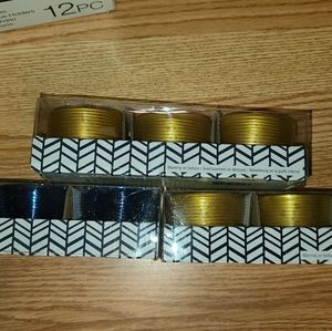 3 Sets of Votive candle holders in Blue & Gold.